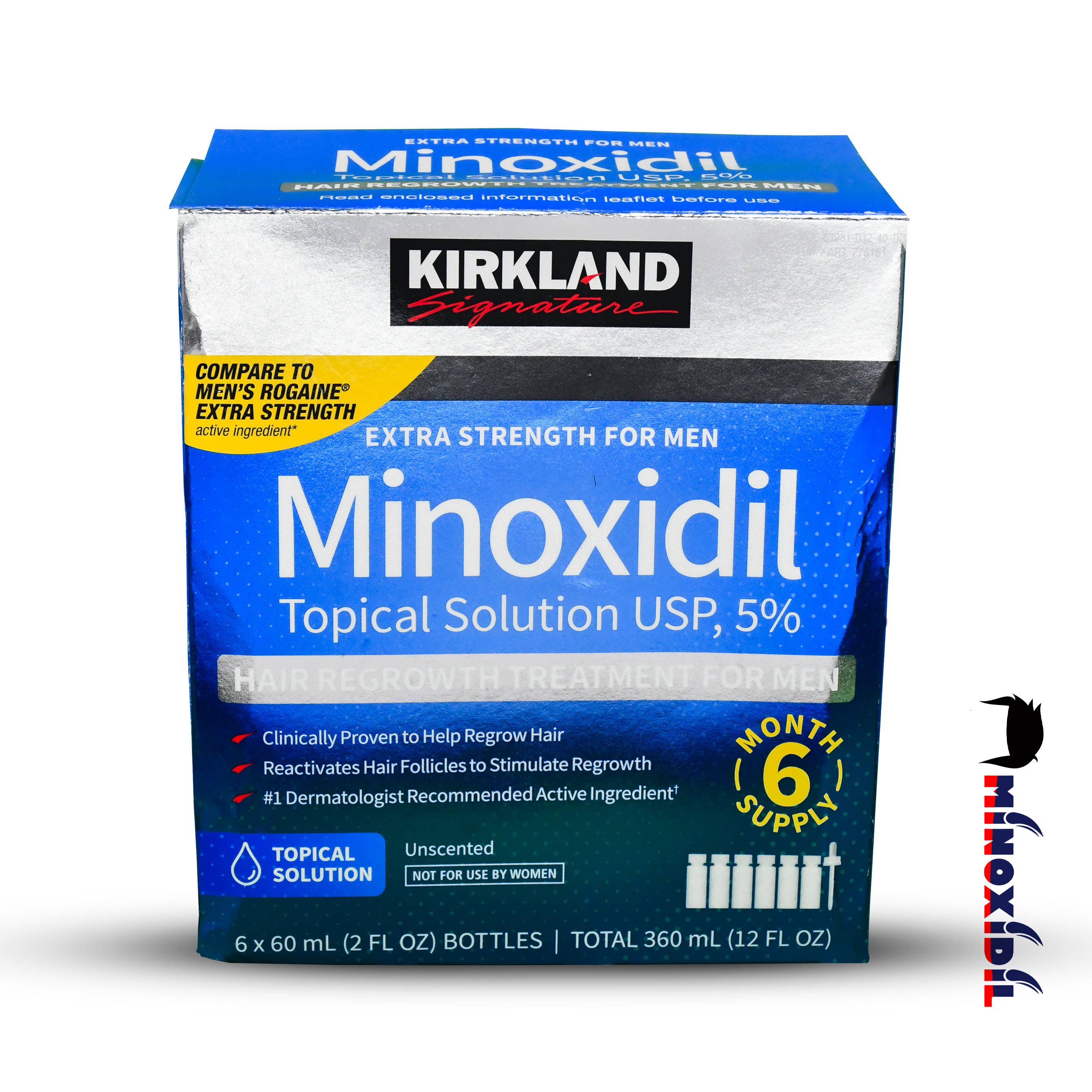 Hair Regrowth Solution with Kirkland Minoxidil 5%