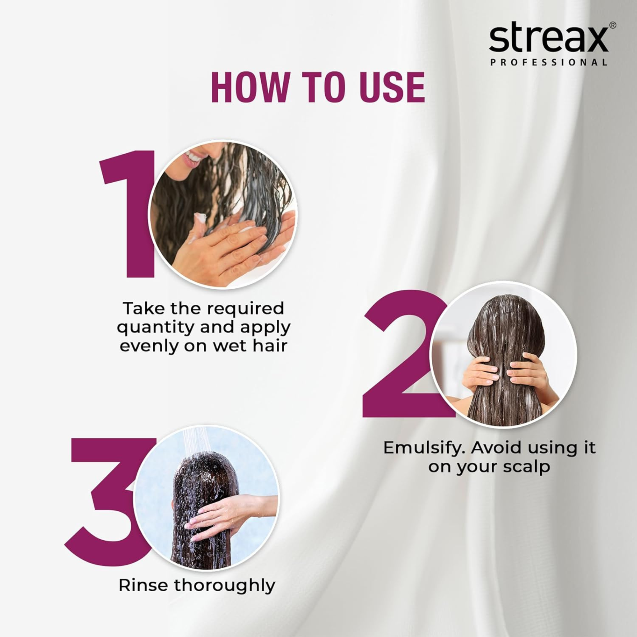 Streax Professional Canvo Line Shampoo Keratin-Treated & Straightened Hair 240g - Image 4