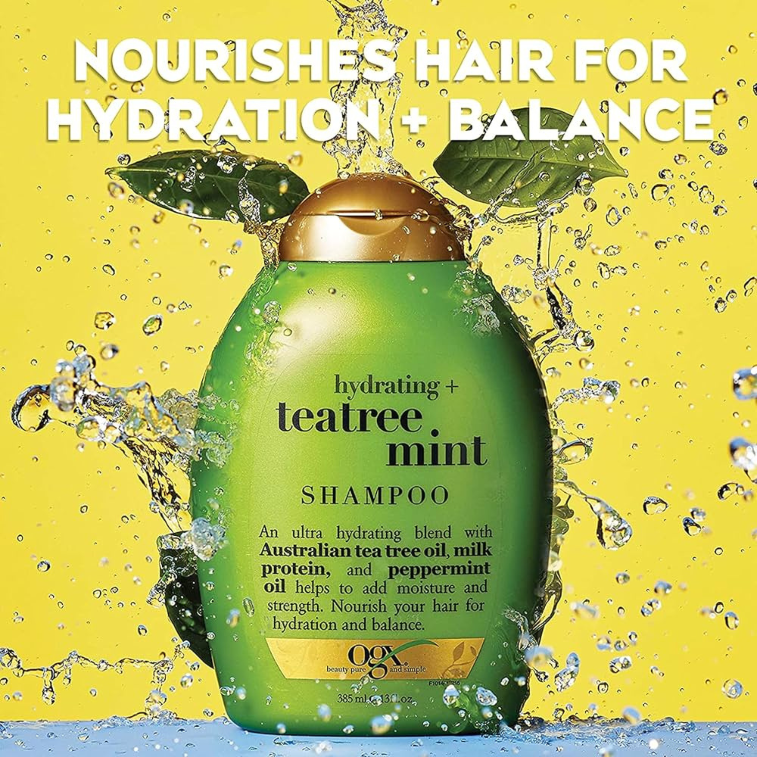OGX Hydrating + Teatree Mint Shampoo 385ml - Image 3